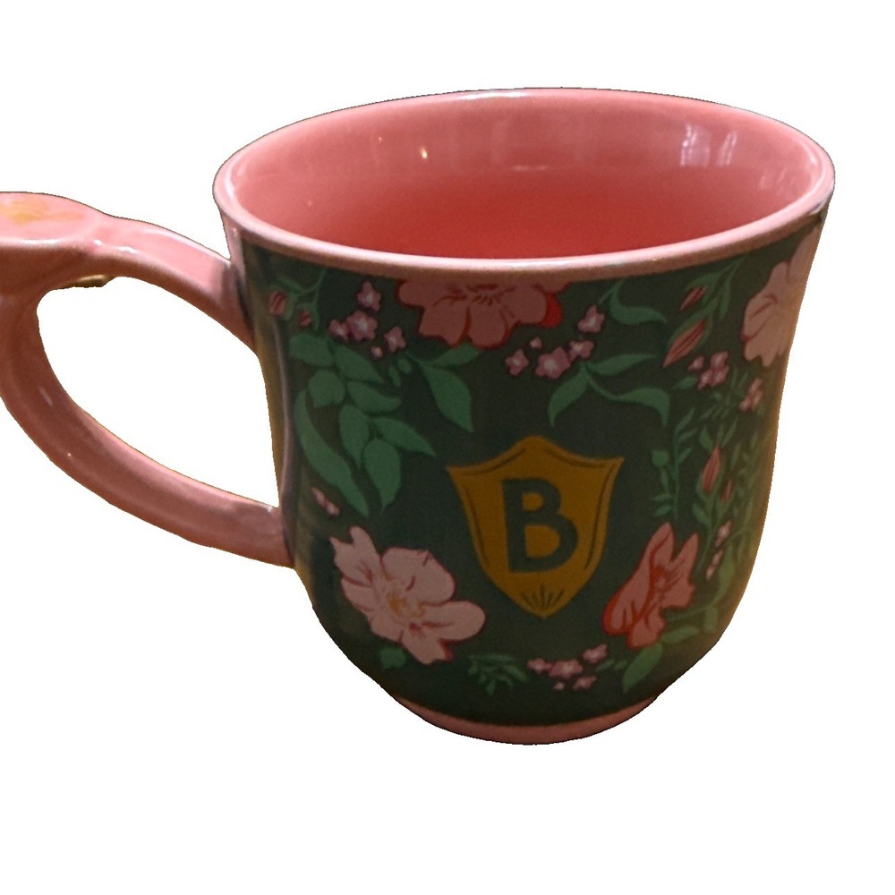 Hallmark Bridgerton Floral Gold Mug Cup 15 Oz. Do It Be Bold Teal Green Coral